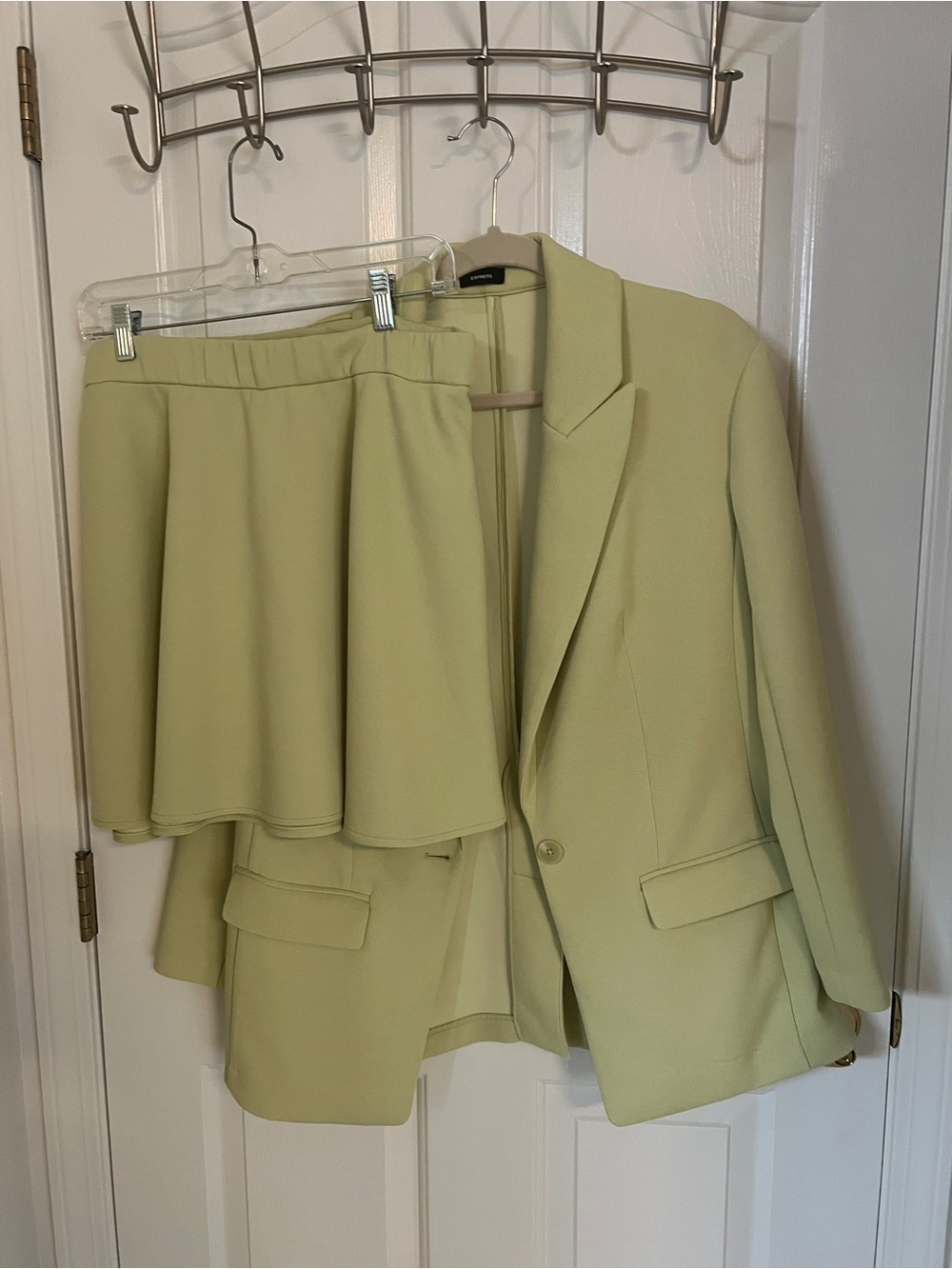 Express Lime Green Blazer and Skirt Set